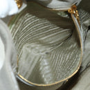 PRADA Shoulder Bag Leather Gray Gold Auth ARZ570V-25