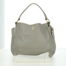 PRADA Shoulder Bag Leather Gray Gold Auth ARZ570V-12