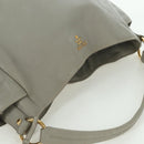 PRADA Shoulder Bag Leather Gray Gold Auth ARZ570V-6