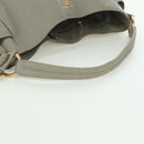 PRADA Shoulder Bag Leather Gray Gold Auth ARZ570V-7