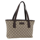 GUCCI GG Supreme Hand Bag PVC Beige Silver 181086 Auth ARZ575-1