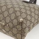 GUCCI GG Supreme Hand Bag PVC Beige Silver 181086 Auth ARZ575-15