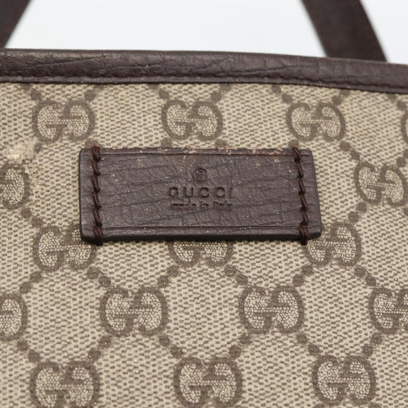 GUCCI GG Supreme Hand Bag PVC Beige Silver 181086 Auth ARZ575