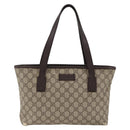 GUCCI GG Supreme Hand Bag PVC Beige Silver 181086 Auth ARZ575-13