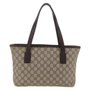 GUCCI GG Supreme Hand Bag PVC Beige Silver 181086 Auth ARZ575-2