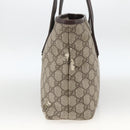 GUCCI GG Supreme Hand Bag PVC Beige Silver 181086 Auth ARZ575-4