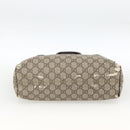 GUCCI GG Supreme Hand Bag PVC Beige Silver 181086 Auth ARZ575-5
