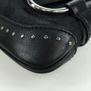 GUCCI Horsebit Chain GG Canvas Shoulder Bag Black Silver 119186 Auth ARZ578SAV-11
