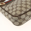 GUCCI GG Supreme Web Sherry Line Shoulder Bag PVC Beige Red Green Auth ARZ590A-11