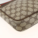 GUCCI GG Supreme Web Sherry Line Shoulder Bag PVC Beige Red Green Auth ARZ590A-13