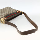 GUCCI GG Supreme Web Sherry Line Shoulder Bag PVC Beige Red Green Auth ARZ590A-7