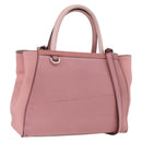 FENDI To joule Hand Bag Leather 2way Pink Silver Auth ARZ591-1