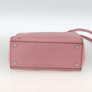 FENDI To joule Hand Bag Leather 2way Pink Silver Auth ARZ591-11