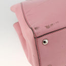 FENDI To joule Hand Bag Leather 2way Pink Silver Auth ARZ591-13