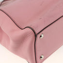 FENDI To joule Hand Bag Leather 2way Pink Silver Auth ARZ591-15