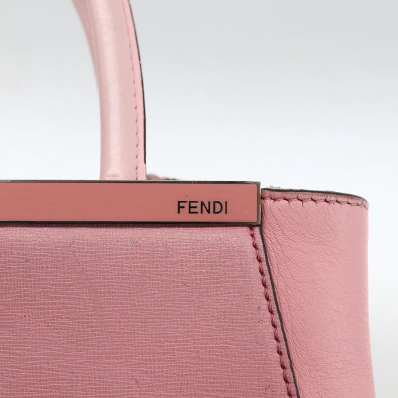 FENDI To joule Hand Bag Leather 2way Pink Silver Auth ARZ591
