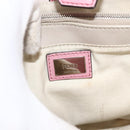 FENDI To joule Hand Bag Leather 2way Pink Silver Auth ARZ591-17