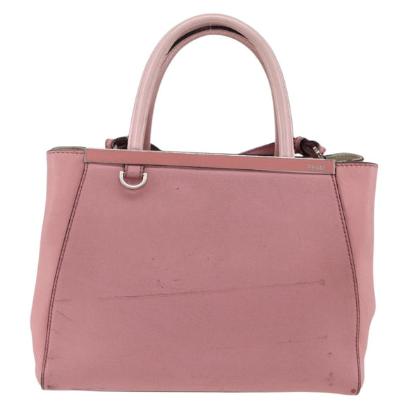FENDI To joule Hand Bag Leather 2way Pink Silver Auth ARZ591