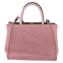 FENDI To joule Hand Bag Leather 2way Pink Silver Auth ARZ591-3