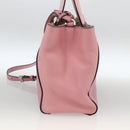 FENDI To joule Hand Bag Leather 2way Pink Silver Auth ARZ591-5