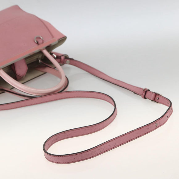 FENDI To joule Hand Bag Leather 2way Pink Silver Auth ARZ591