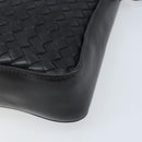 BOTTEGA VENETA INTRECCIATO Shoulder Bag Leather Black Gold Auth ARZ592-9