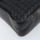 BOTTEGA VENETA INTRECCIATO Shoulder Bag Leather Black Gold Auth ARZ592-14
