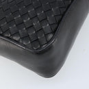 BOTTEGA VENETA INTRECCIATO Shoulder Bag Leather Black Gold Auth ARZ592-16