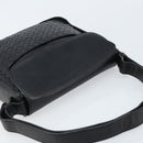BOTTEGA VENETA INTRECCIATO Shoulder Bag Leather Black Gold Auth ARZ592-6