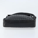 BOTTEGA VENETA INTRECCIATO Shoulder Bag Leather Black Gold Auth ARZ592-5