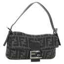 FENDI Zucca Canvas Mamma Baguette Hand Bag Cashmere Gray Silver Auth ARZ596SAV-1