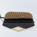 Christian Dior Trotter Canvas Shoulder Bag Brown Gold Auth ARZ598-15