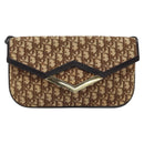 Christian Dior Trotter Canvas Shoulder Bag Brown Gold Auth ARZ598-2