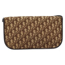 Christian Dior Trotter Canvas Shoulder Bag Brown Gold Auth ARZ598-3