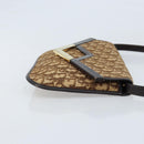 Christian Dior Trotter Canvas Shoulder Bag Brown Gold Auth ARZ598-4