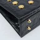 Gianni Versace Umhängetasche Geprägtes Leder Schwarz Gold Original ARZ600A-14