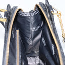 Gianni Versace Umhängetasche Geprägtes Leder Schwarz Gold Original ARZ600A-19
