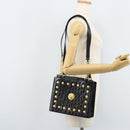 Gianni Versace Umhängetasche Geprägtes Leder Schwarz Gold Original ARZ600A-23