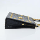 Gianni Versace Umhängetasche Geprägtes Leder Schwarz Gold Original ARZ600A-3