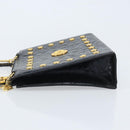 Gianni Versace Umhängetasche Geprägtes Leder Schwarz Gold Original ARZ600A-4