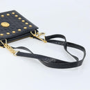 Gianni Versace Umhängetasche Geprägtes Leder Schwarz Gold Original ARZ600A-7