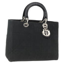Christian Dior Canage Tote Bag Nylon Black Silver Auth ARZ602-1