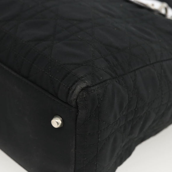 Christian Dior Canage Tote Bag Nylon Black Silver Auth ARZ602