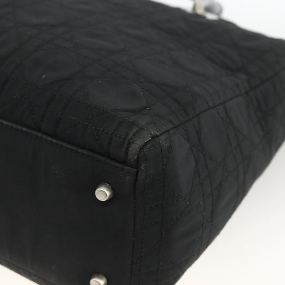 Christian Dior Canage Tote Bag Nylon Black Silver Auth ARZ602
