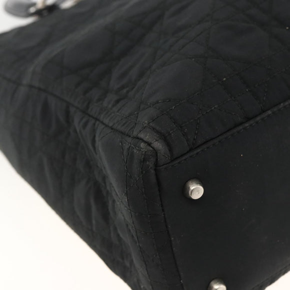 Christian Dior Canage Tote Bag Nylon Black Silver Auth ARZ602