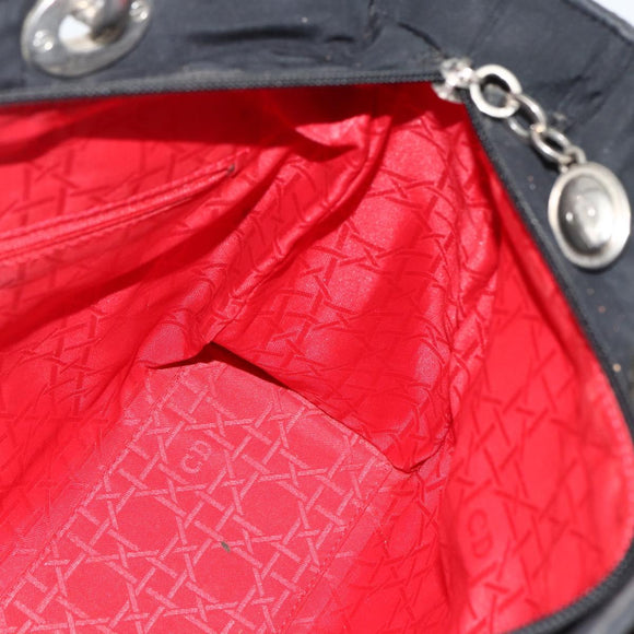 Christian Dior Canage Tote Bag Nylon Black Silver Auth ARZ602