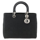 Christian Dior Canage Tote Bag Nylon Black Silver Auth ARZ602-13