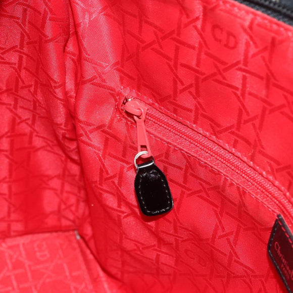 Christian Dior Canage Tote Bag Nylon Black Silver Auth ARZ602