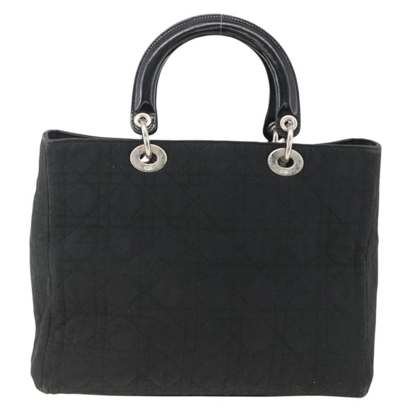 Christian Dior Canage Tote Bag Nylon Black Silver Auth ARZ602