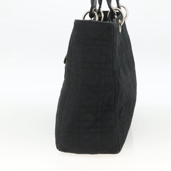 Christian Dior Canage Tote Bag Nylon Black Silver Auth ARZ602